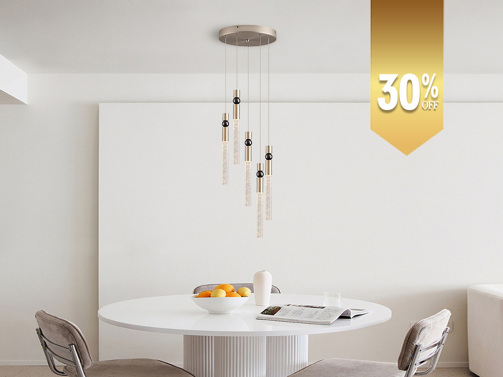 Multiple Crystal Pendant Light