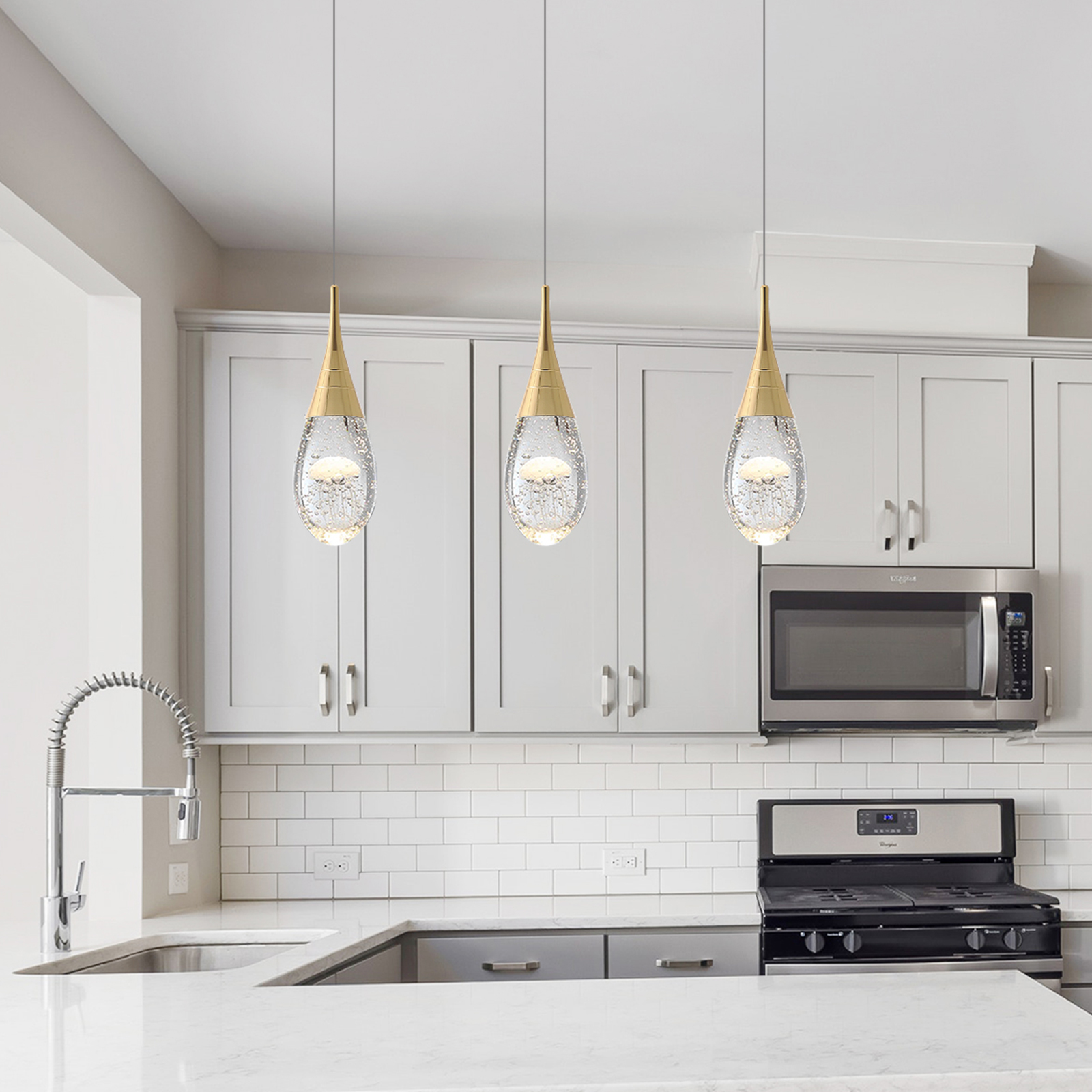 Gold Pendant Light for Kitchen Island
