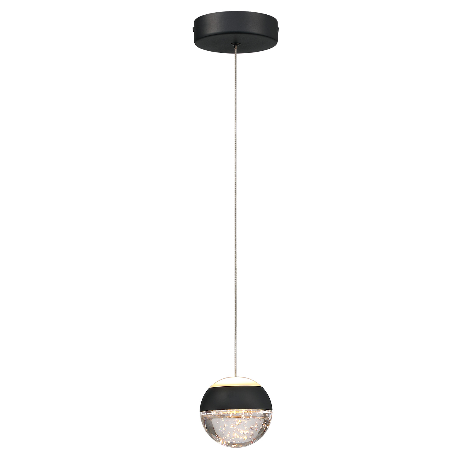 JoollySun Modern Globe Pendant Light Matt Black