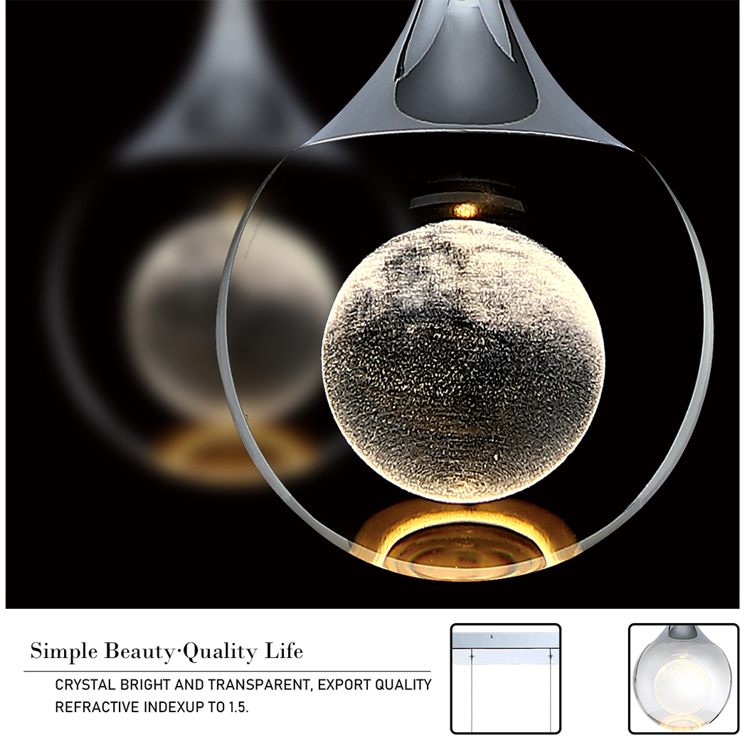 JoollySun 3-Light Pendant with Dimmable LED