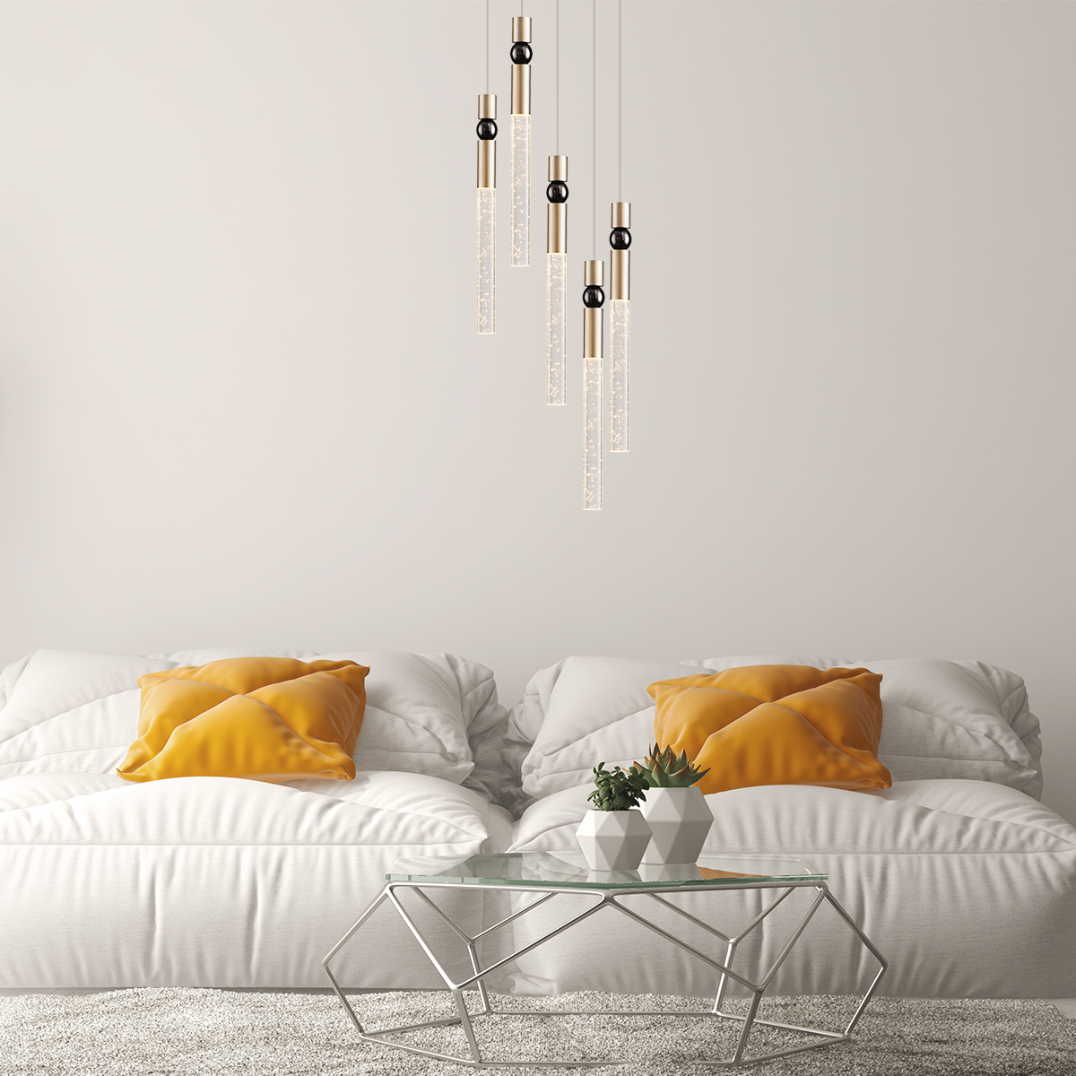 JoollySun Modern Cluster Pendant Lighting 5-Light Chandelier 