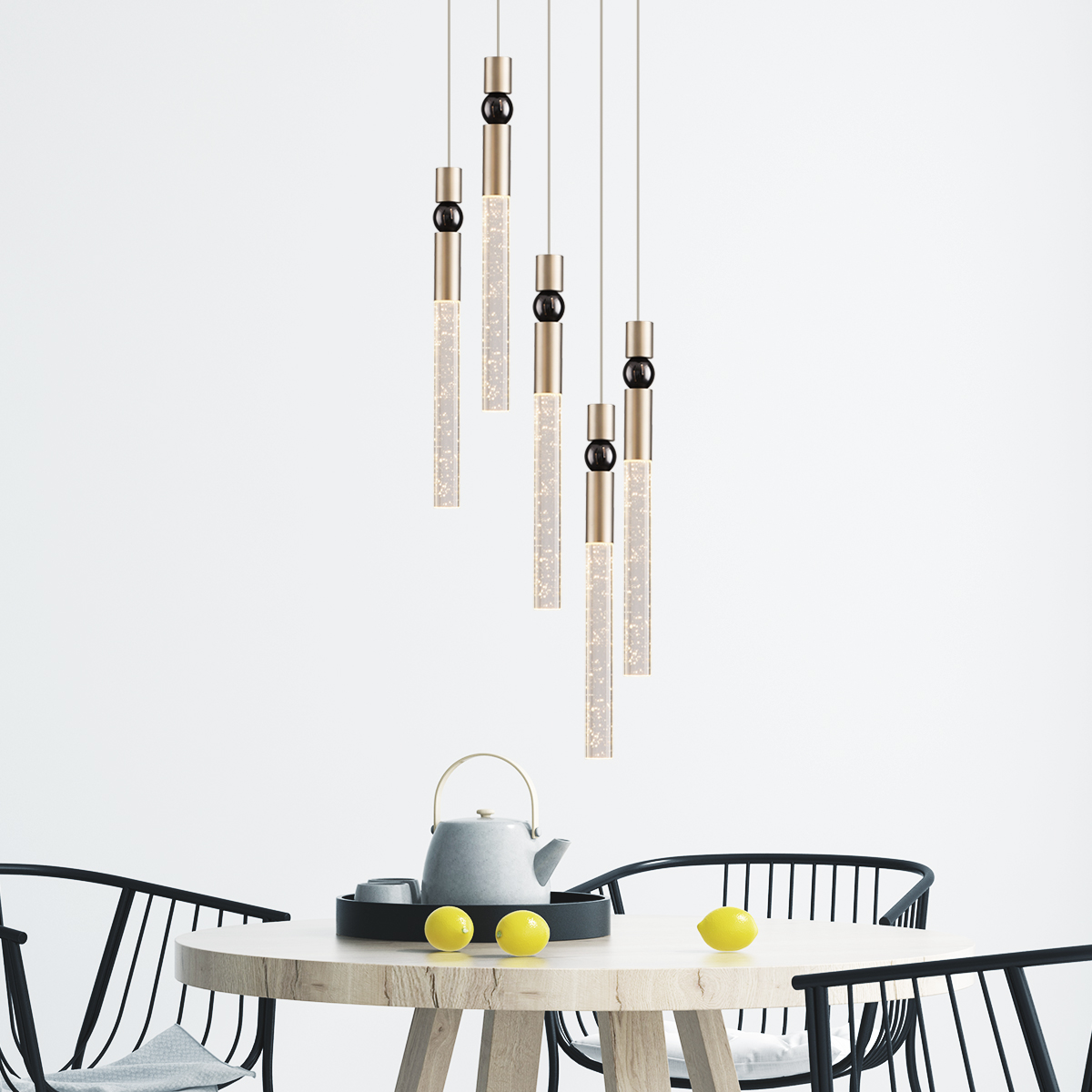 JoollySun Modern Cluster Pendant Lighting 5-Light Chandelier 