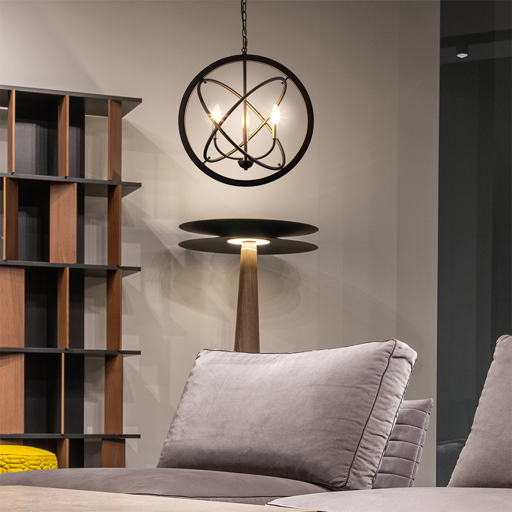 black and gold chandelier globe