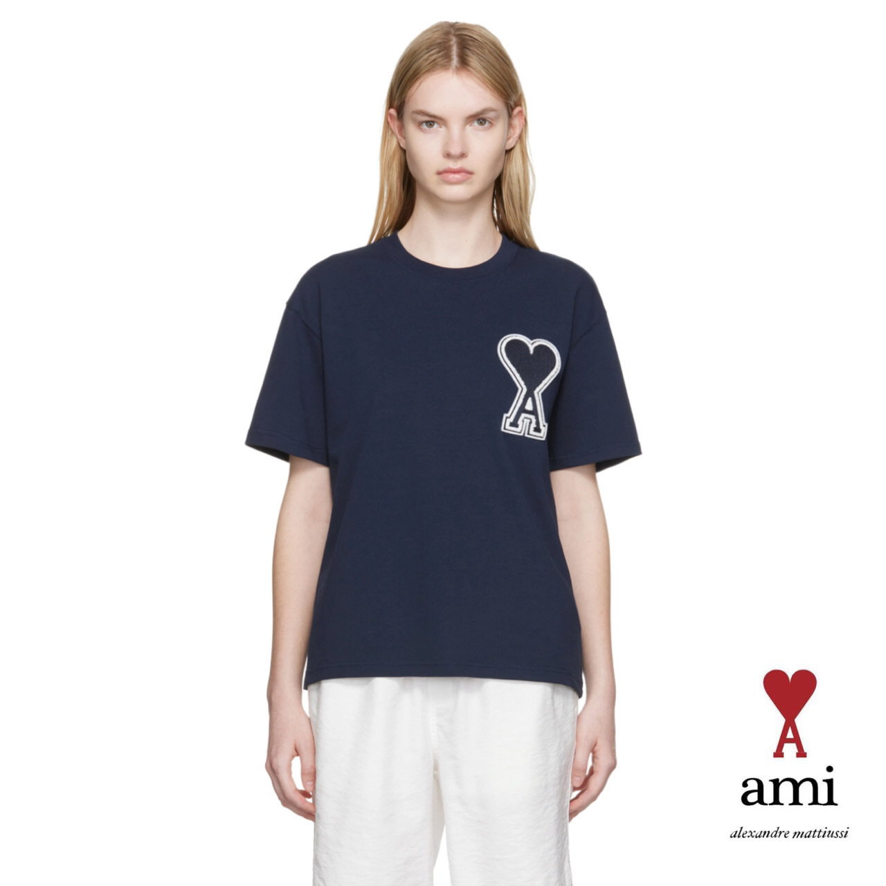 12023 AMI人氣商品★JAPAN 限定セール★(アミ パリス) Ami De Coeur 半袖Tシャツ★刺繍ロゴhalf t-shirts 【男女共用】