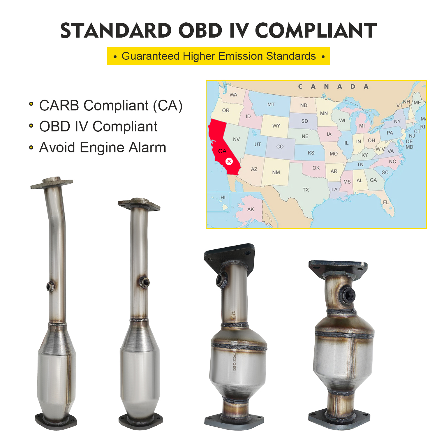 Catalytic Converter OBD Ⅳ Bolts Gasket Fit for 2005-2014 Nissan Frontier/Xterra 4.0L(EPA Compliant) LUFT MEISTER
