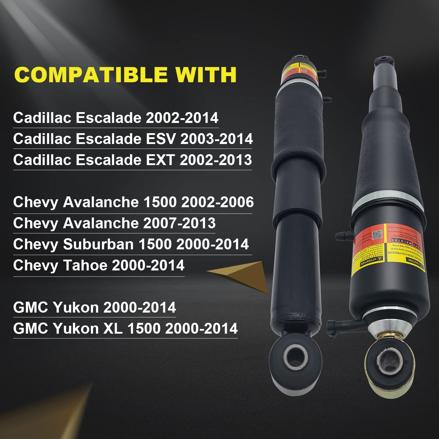 23487280 Cadillac GMC Yukon 2000-2014 Rear Air Shock Absorber 580-1091 fit for GMC YUKON 1500 2000-2014 Cadillac Escalade 2002-2014 Chevrolet Tahoe 2000-2014 LUFT MEISTER