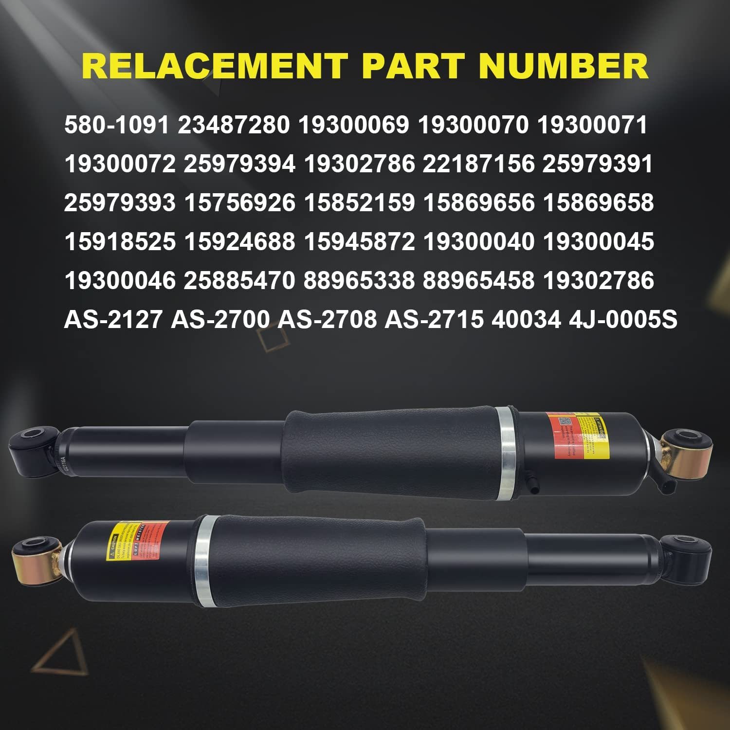 23487280 Cadillac GMC Yukon 2000-2014 Rear Air Shock Absorber 580-1091 fit for GMC YUKON 1500 2000-2014 Cadillac Escalade 2002-2014 Chevrolet Tahoe 2000-2014 LUFT MEISTER