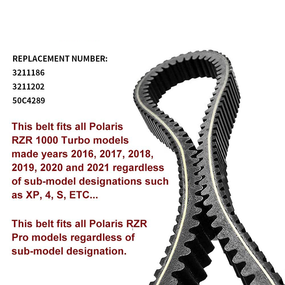 Polaris Drive Belt Heavy Duty Drive Belt for RZR XP 4 Turbo 2016-2019, RZR XP Turbo 2016-2019, RZR RS1 2018-2020 Part Number 3211186 