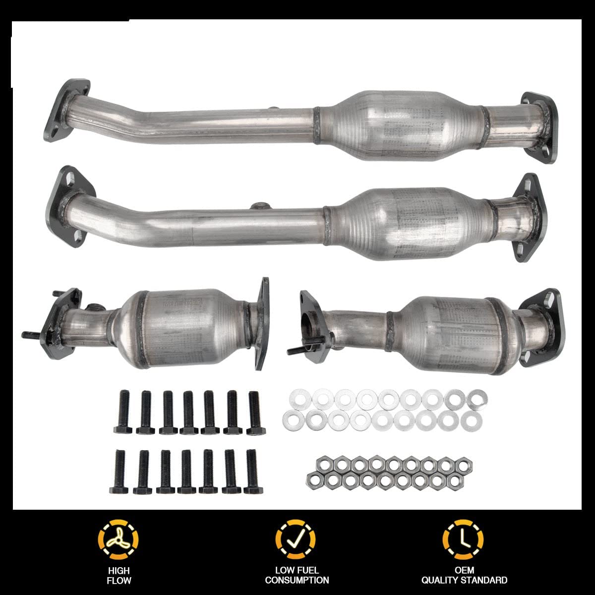 2005-2014 Nissan Frontier/Xterra Catalytic Converter OBD Ⅳ Bolts Gasket fit for 2005-2014 Nissan Frontier/Xterra,2012 NV2500/NV3500,2012-2016 NV1500,2009-2012 Suzuki Equator 4.0L(EPA Compliant)