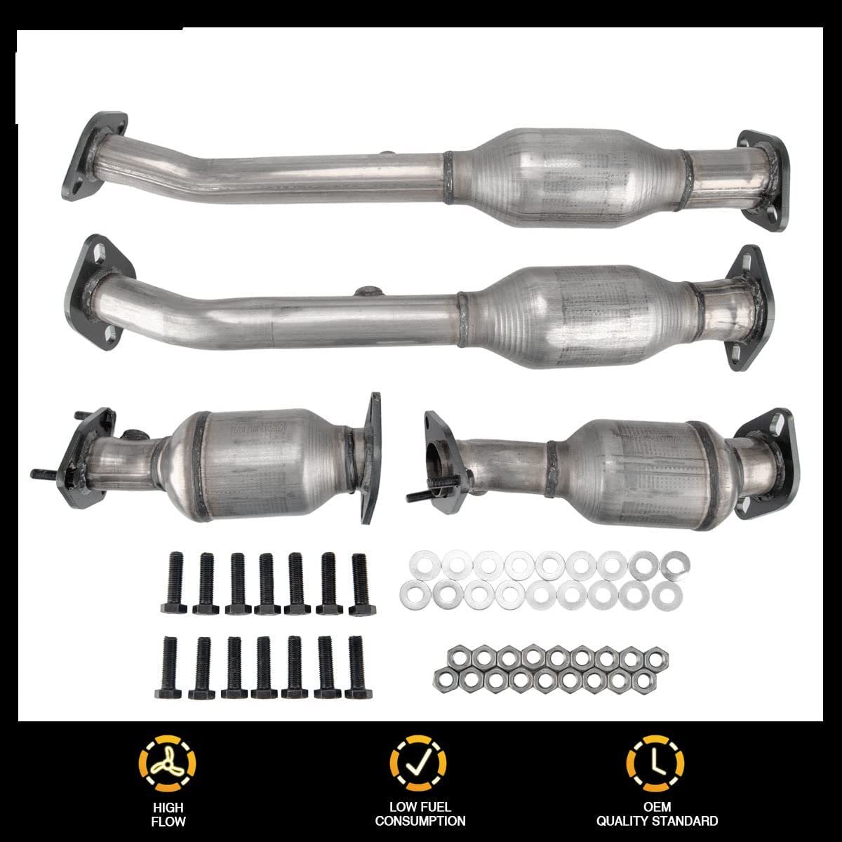 2005-2014 Nissan Frontier/Xterra Catalytic Converter OBD Ⅳ Bolts Gasket fit for 2005-2014 Nissan Frontier/Xterra,2012 NV2500/NV3500,2012-2016 NV1500,2009-2012 Suzuki Equator 4.0L(EPA Compliant)