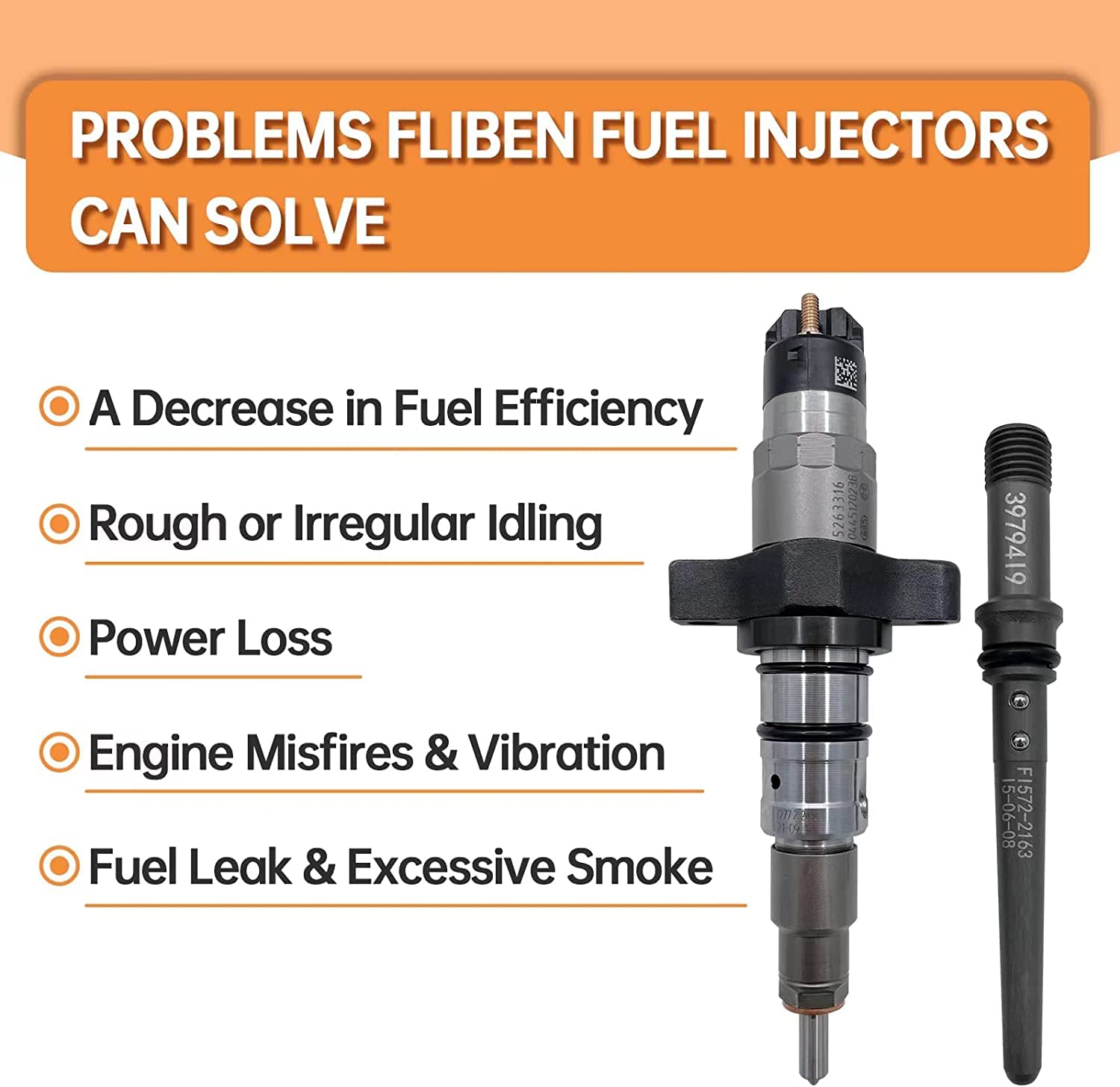 6x Bosch 0445120255 Fuel Injectors – For 2003-2004 Dodge Ram 2500 3500 Cummins 5.9L Diesel
