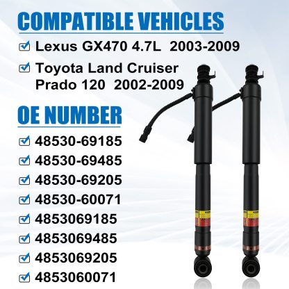 2002-2009 Toyota Lexus GX470 Pair Rear Magnetic Shock Absorber