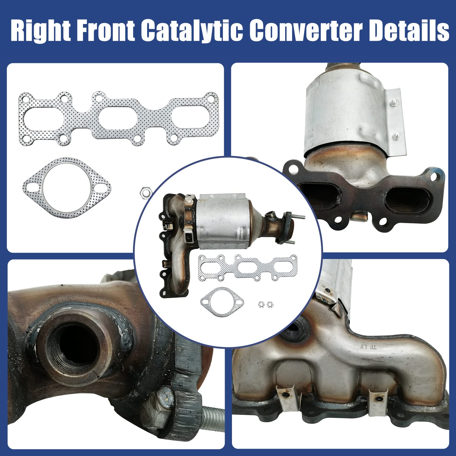 2013-2019 Ford Lincoln Front Catalytic Converter Set Fit for Ford Explorer FLEX, Lincoln MKS MKZ - Part Number 19516 19517