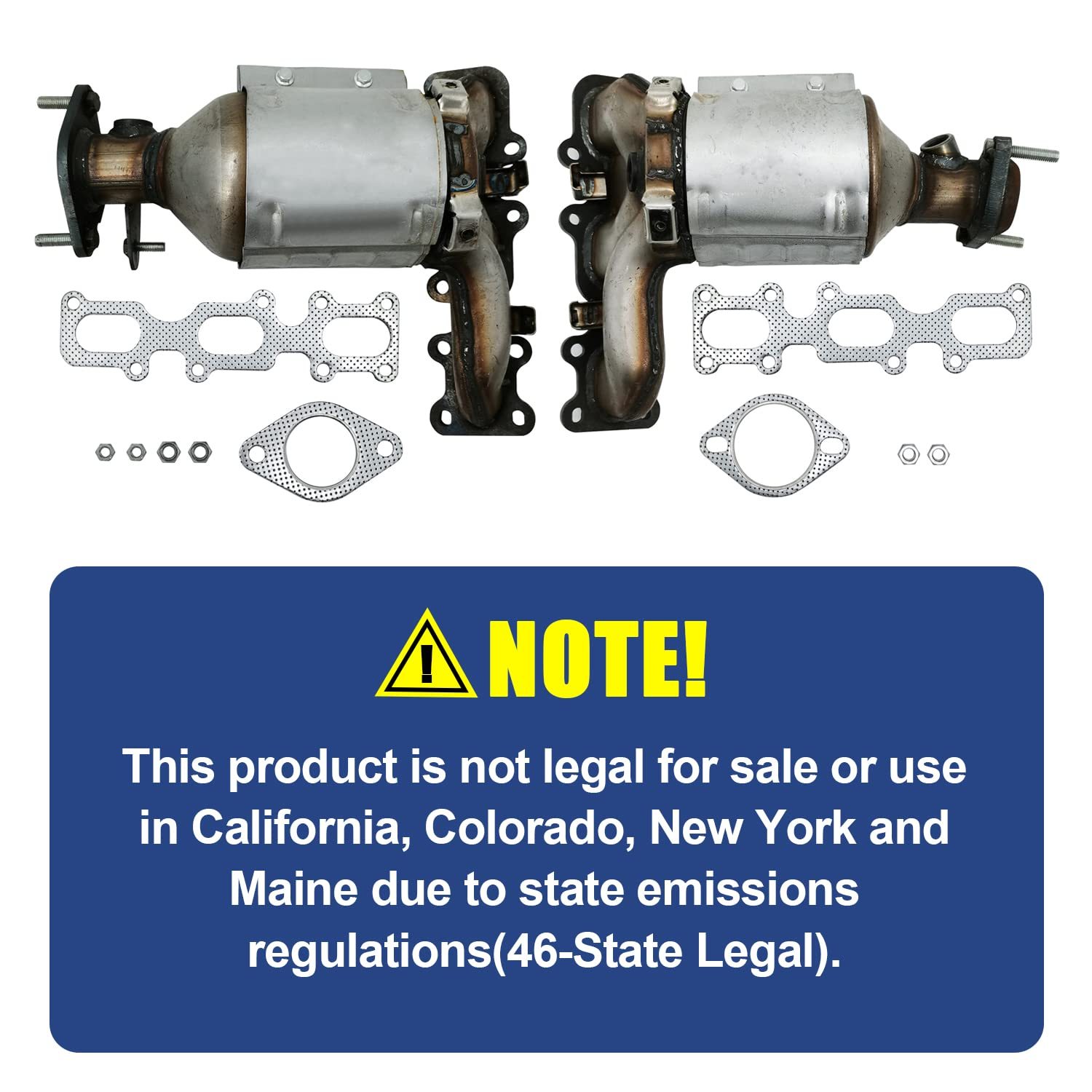 2013-2019 Ford Lincoln Front Catalytic Converter Set Fit for Ford Explorer FLEX, Lincoln MKS MKZ - Part Number 19516 19517