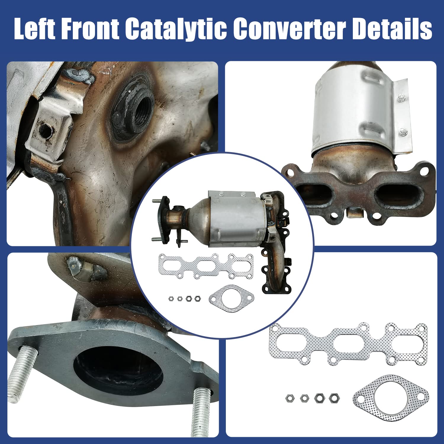 2013-2019 Ford Lincoln Front Catalytic Converter Set Fit for Ford Explorer FLEX, Lincoln MKS MKZ - Part Number 19516 19517