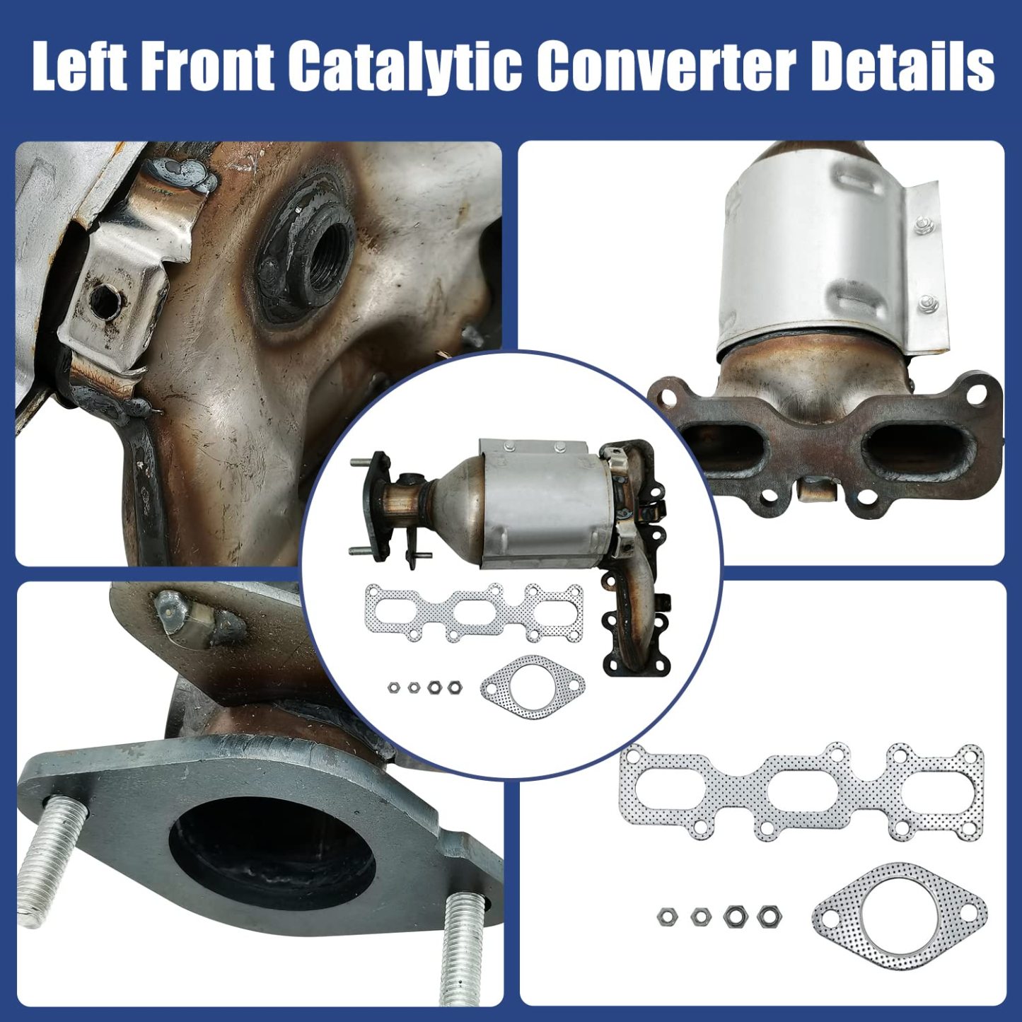 2013-2019 Ford Lincoln Front Catalytic Converter Set Fit for Ford Explorer FLEX, Lincoln MKS MKZ - Part Number 19516 19517