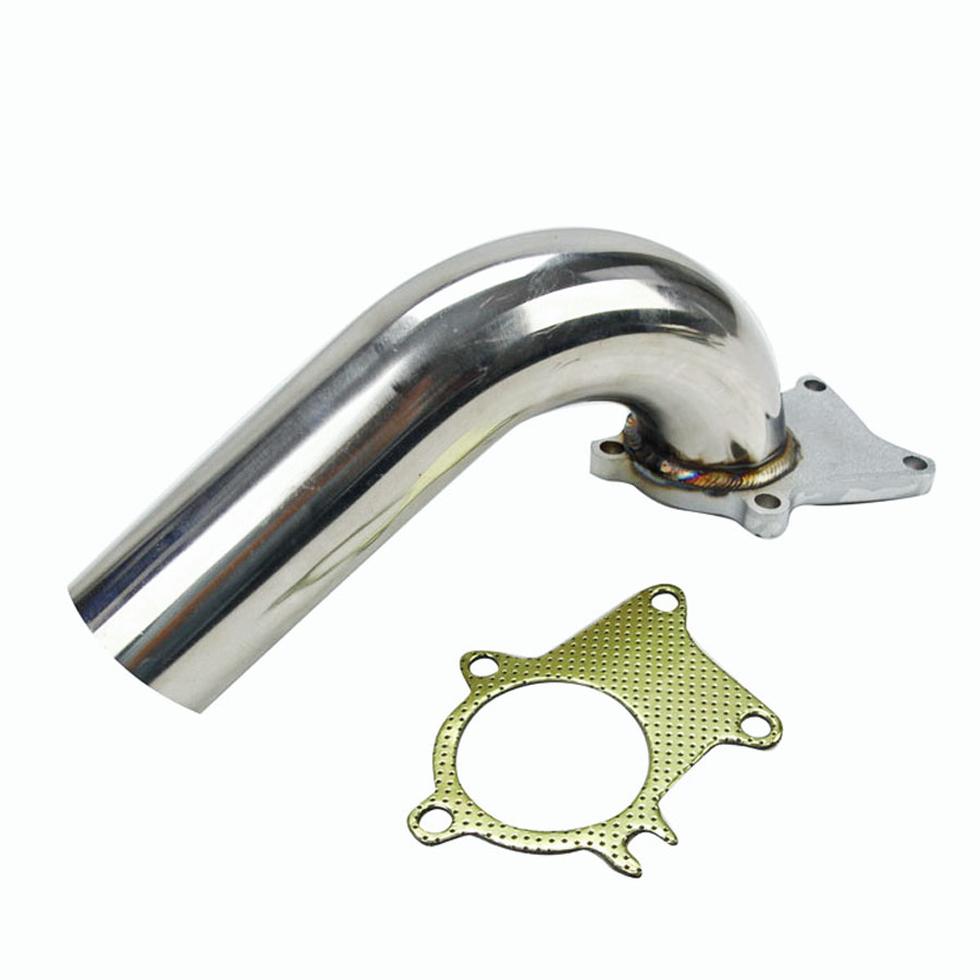 90 Degree Stainless Steel 2.5" T3/T4 + Gasket Universal Car Exhaust Down Pipe