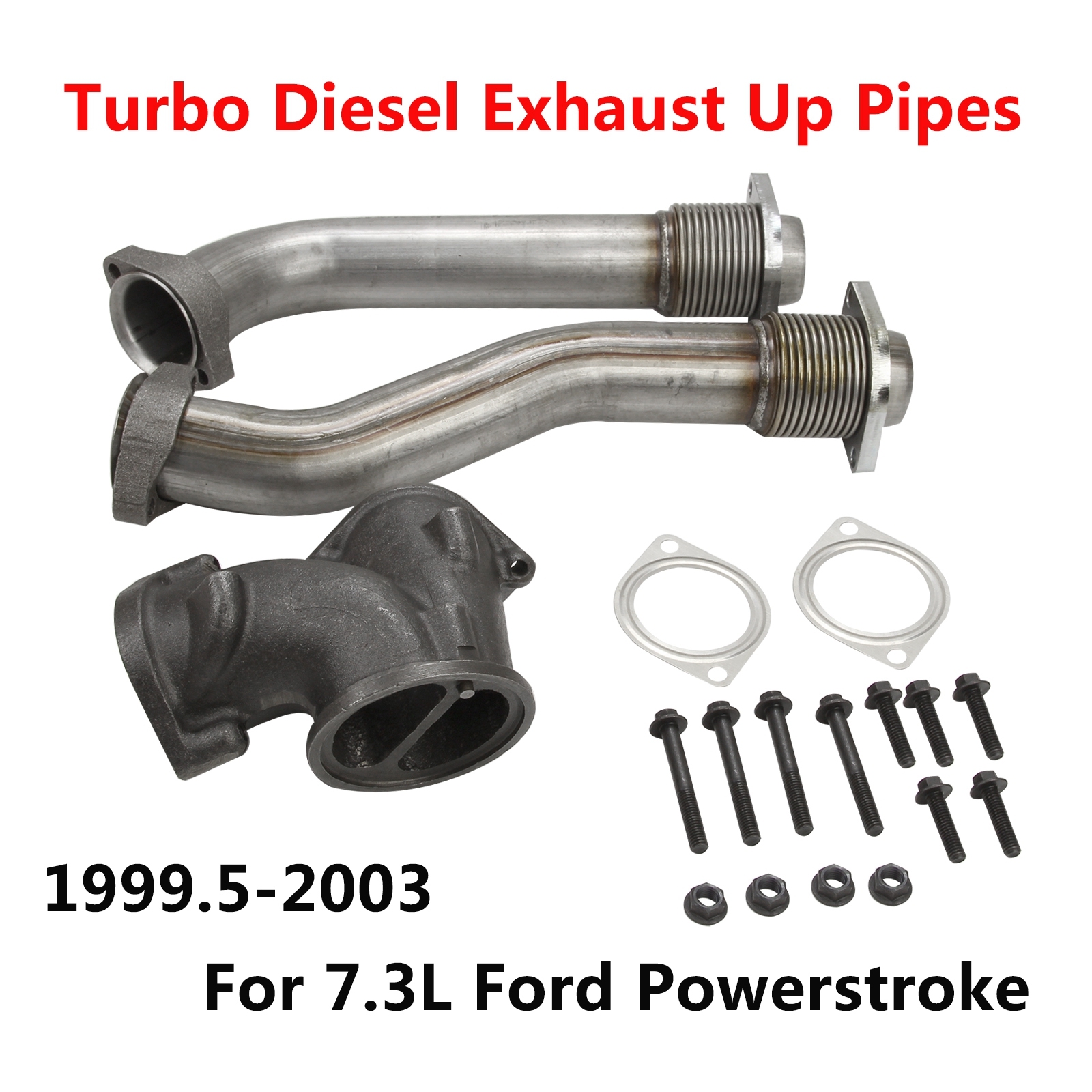 Stainless Exhaust Pipe Gasket Kit fit for Ford 7.3L Turbo Powerstroke Diesel Engine 1999-2003