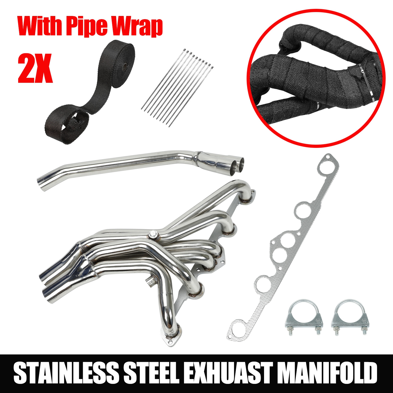 For 1977-1983 Datsun 280Z/280ZX 2.8L Non-Turbo Stainless Exhaust Header Manifold