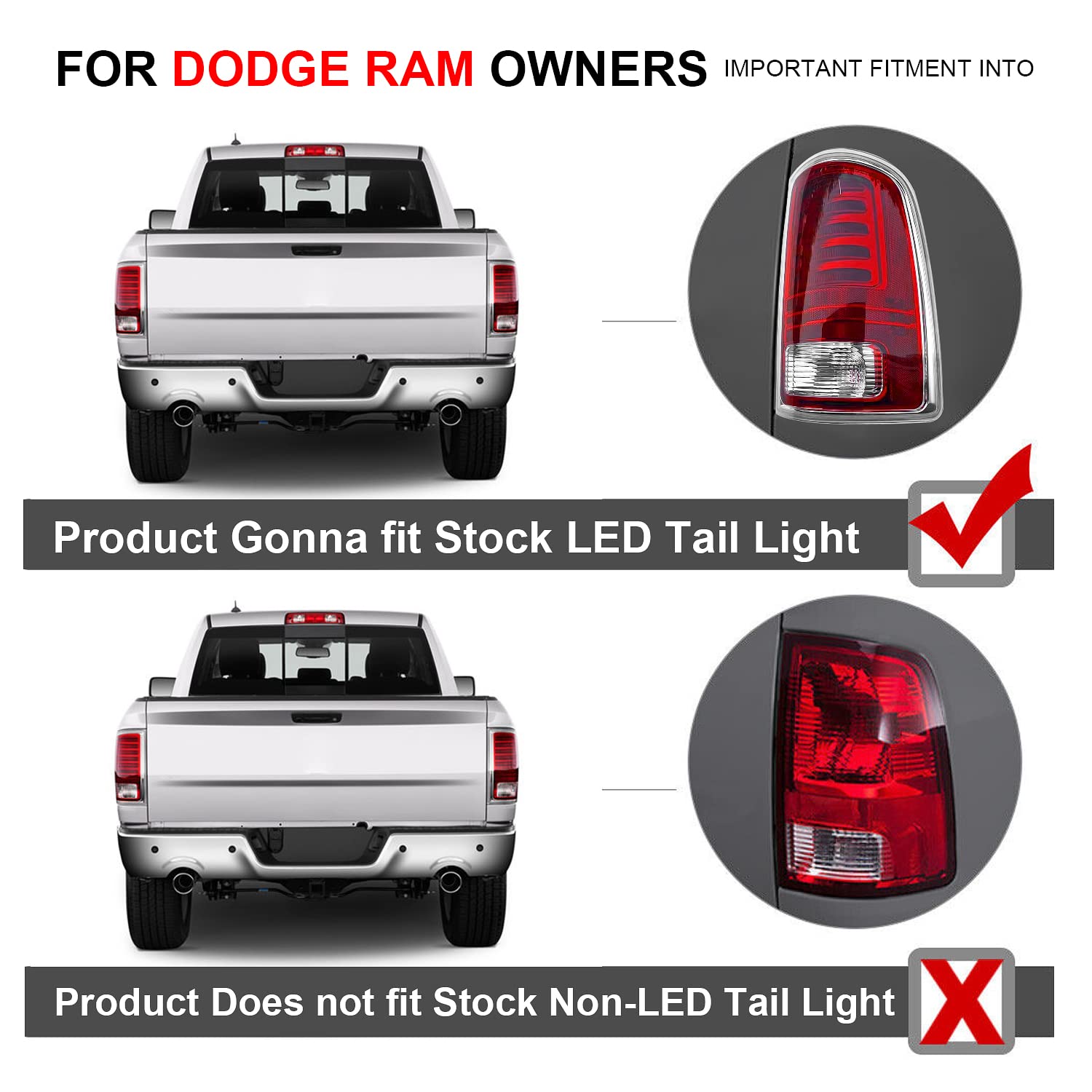 Tail Lights Right Side Tail Light Brake Lamp Assembly For 2009-2018 Dodge Ram 1500/2500/3500 Dodge Ram Tail Light - Foto 5