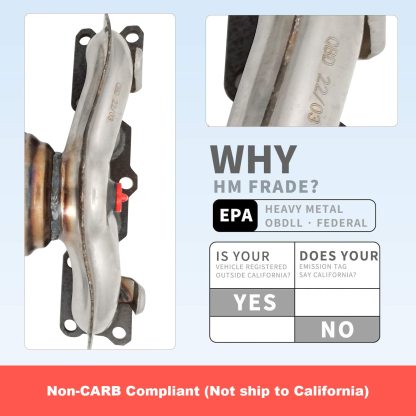 Catalytic Converter Exhaust Manifold 285102G110 Fit for 2011-2015 Hyundai Sonata Hyundai, 2010-2013 Kia Forte Optima Rondo (1 PCS)