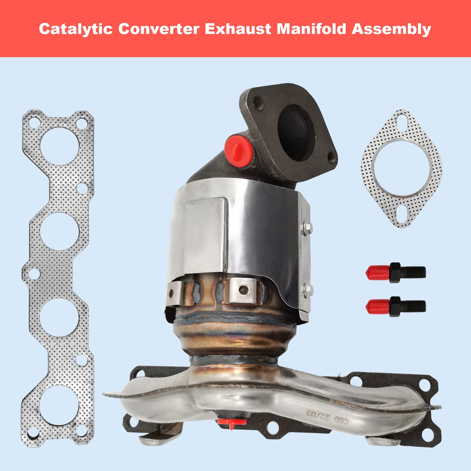 Catalytic Converter Exhaust Manifold 285102G110 Fit for 2011-2015 Hyundai Sonata Hyundai, 2010-2013 Kia Forte Optima Rondo (1 PCS)