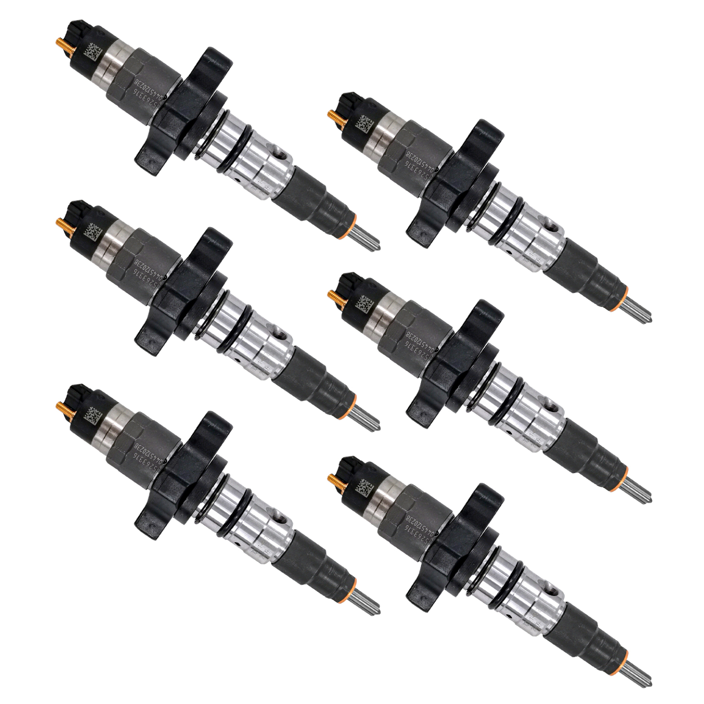 Set of 6 Diesel Common Rail Fuel Injectors & Connector Tubes fit for 2004-2009 Dodge Ram 2500 3500 5.9L 0445120238