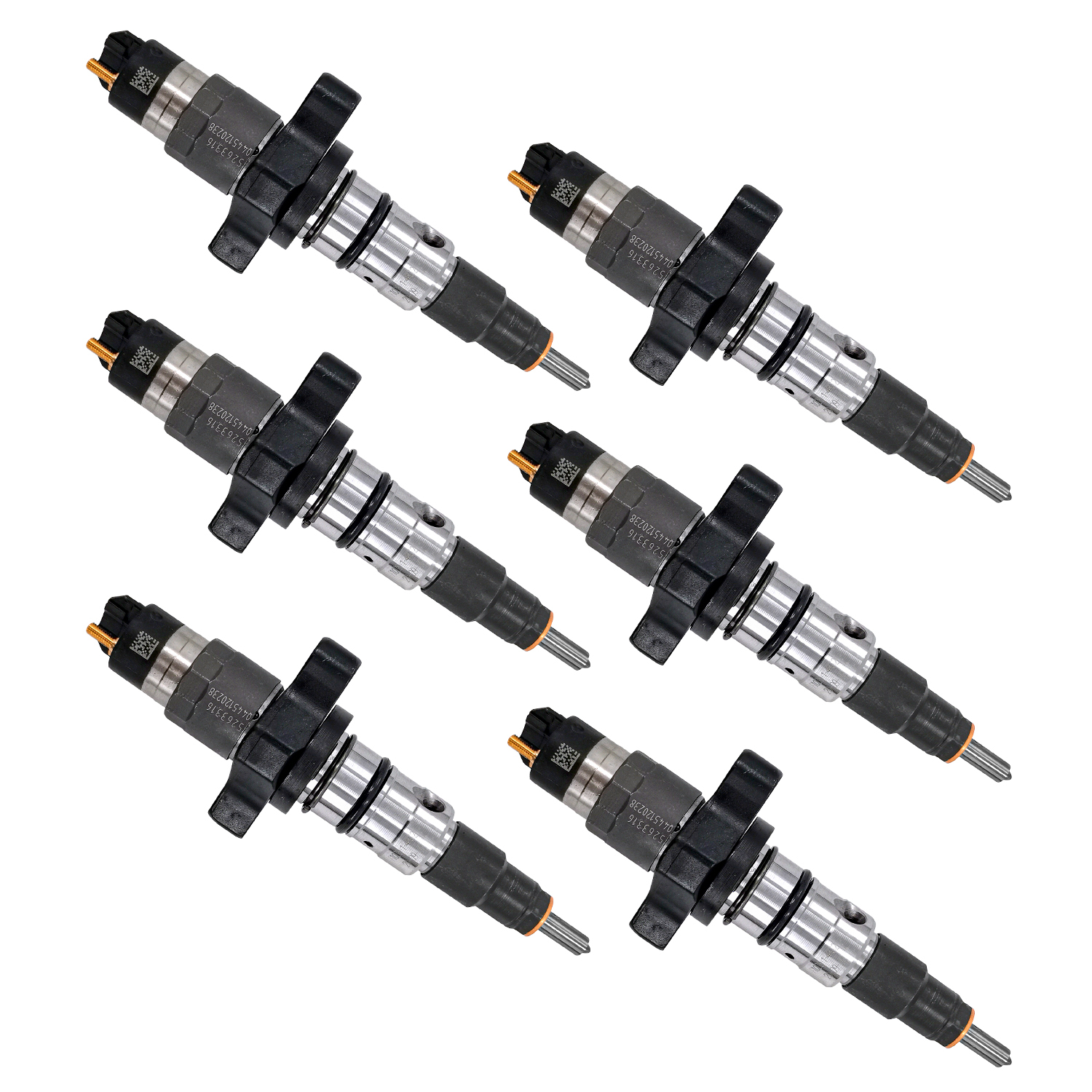 Set of 6 Diesel Common Rail Fuel Injectors & Connector Tubes fit for 2004-2009 Dodge Ram 2500 3500 5.9L 0445120238