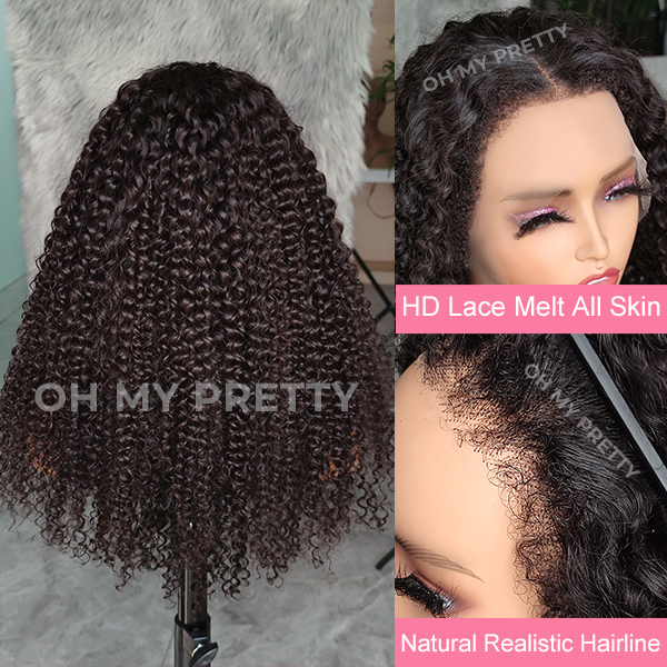4C Hairline Kinky Curly HD Lace Frontal Wig