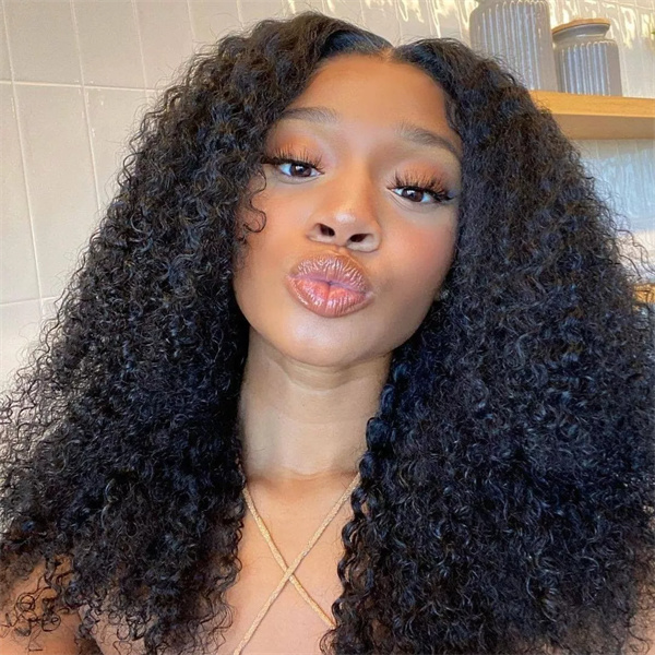 Afro Curls Lace Front Wig with Pre-plucked Edges