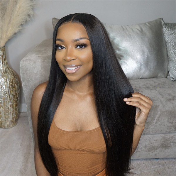Straight Lace Closure Wig with Pre-plucked Edges