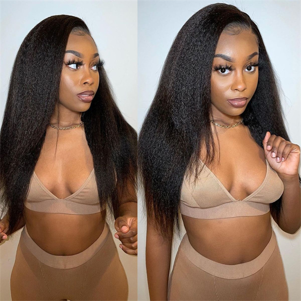 Glueless Kinky Straight HD Lace Closure Wig