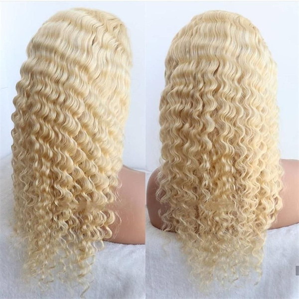 #613 Blonde Kinky Curly 4x4 Lace Closure Wig