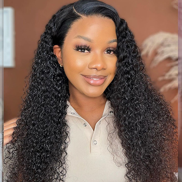 OhMyPretty Kinky Curly 13x4 HD Lace Front Wig Prebleached Knots With Pre-plucked Edges