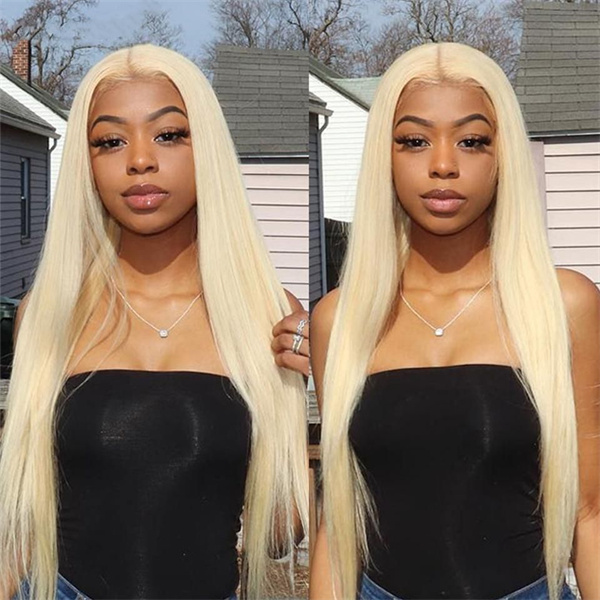 #613 Blonde Straight Lace Closure Wig with Pre-plucked Edges