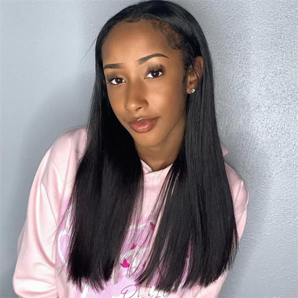 U Part Wigs Straight Human Hair Cheap Wig