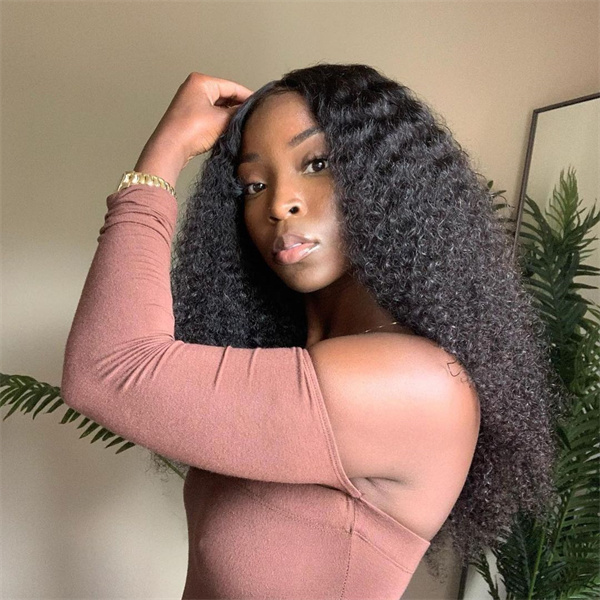 Kinky Curly Human Hair Full Lace Wig