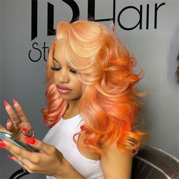 Fire Orange Straight Lace Front Wig