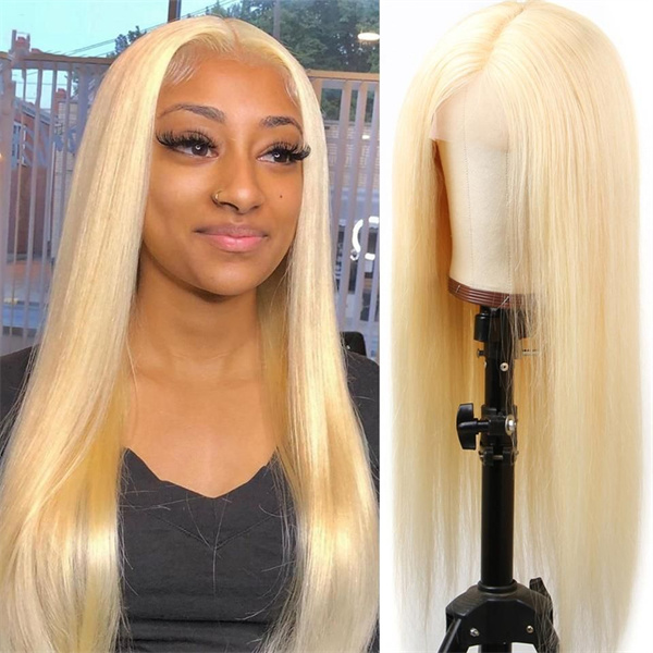 #613 Blonde Straight Lace Front Wig with Pre-plucked Edges