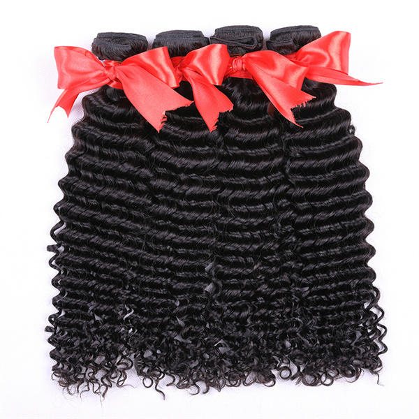 Deep Wave Virgin Human Hair 4 Pink Lemon Hair Bundles