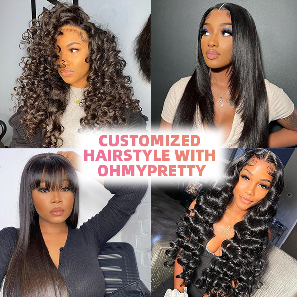 Customized Hairstyle Natural Black Lace Wig