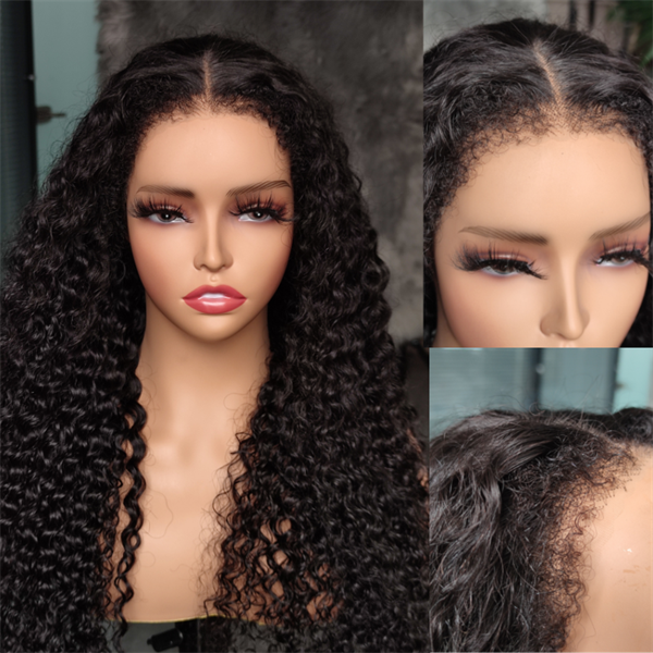 4C Hairline Water Wave HD 13x4 Lace Frontal Wig With Curly Baby Hair