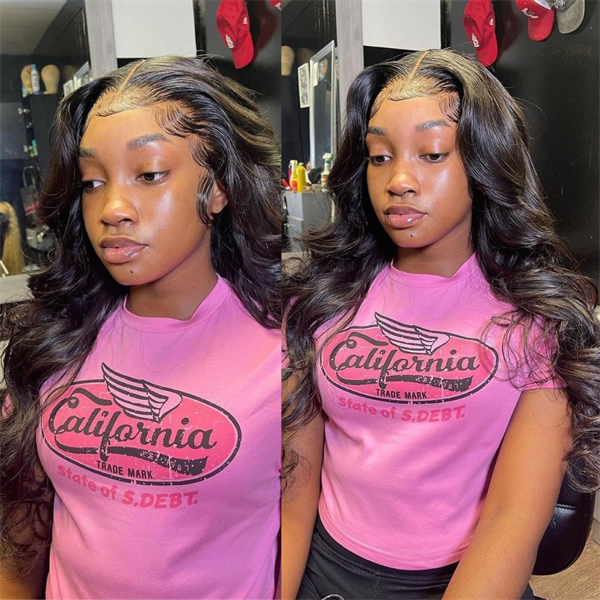 OhMyPretty Body Wave 13x4 Lace Front Wig with Pre-plucked Edges