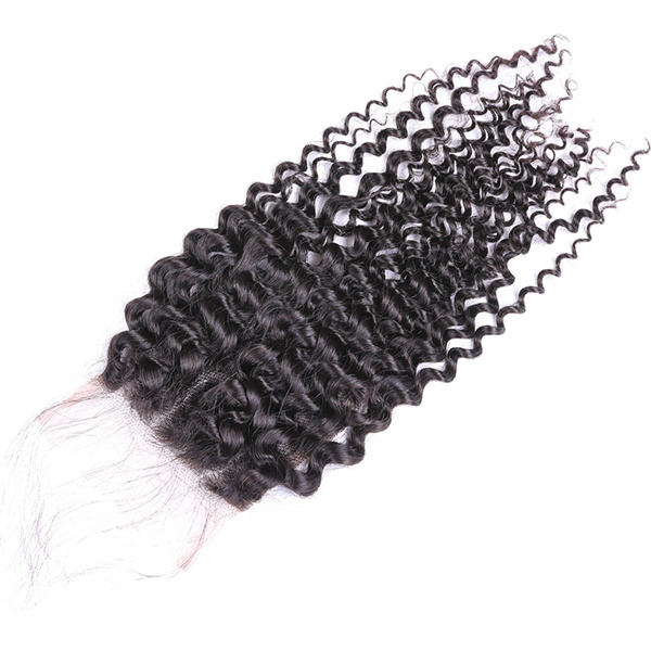 3 Virgin Human Hair Kinky Curly Pink Lemon Hair Bundles With 4x4 Closure