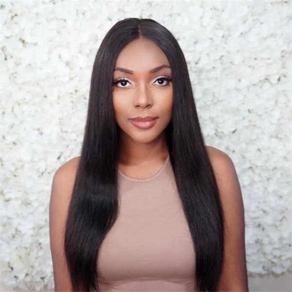 Straight HD Lace Closure Wig Luxury Double Drewn With Pre-plucked Edges