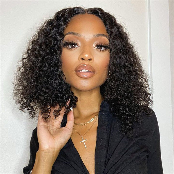  Deep Curly Bob Wig Bob Human Hair Lace Front Wigs