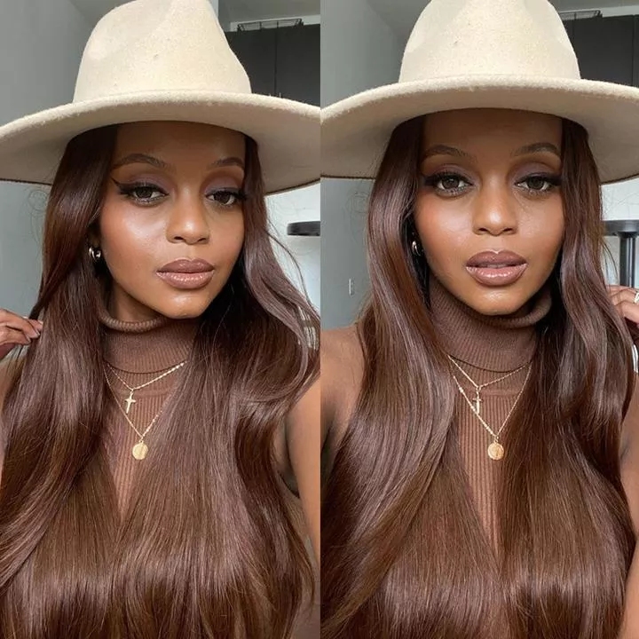 Chestnut Brown Colored Wig Body Wave Lace Wig