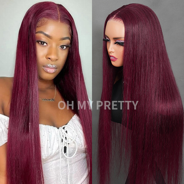 Wear Go Glueless 99J Color Straight 6x4 Lace Wig 
