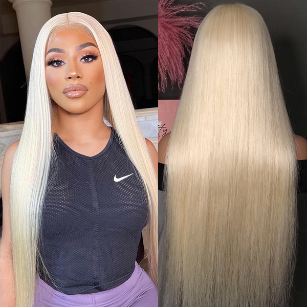 Glueless 613 Blond Color Straight HD Lace Closure Wig