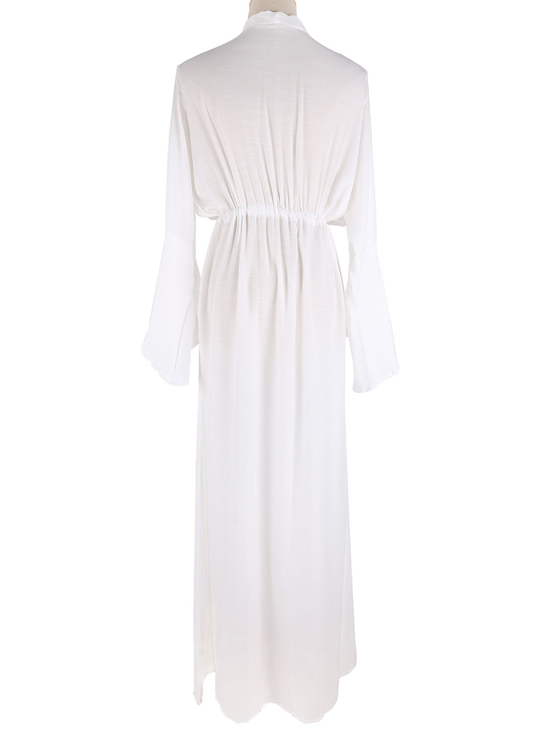 Women's Maxi Dresses Button-up Belted Split Hem Dress
